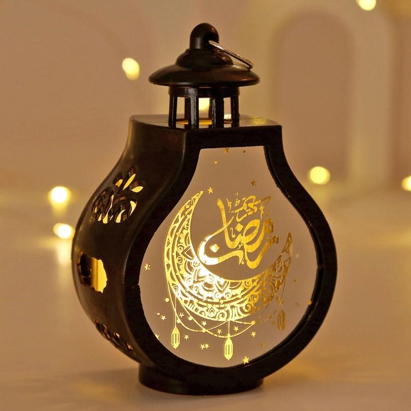 EidMubarak Light Lamp Ornament Islamic Party Decor Supplies Ramadas Wind Lamp Decor for Home Party