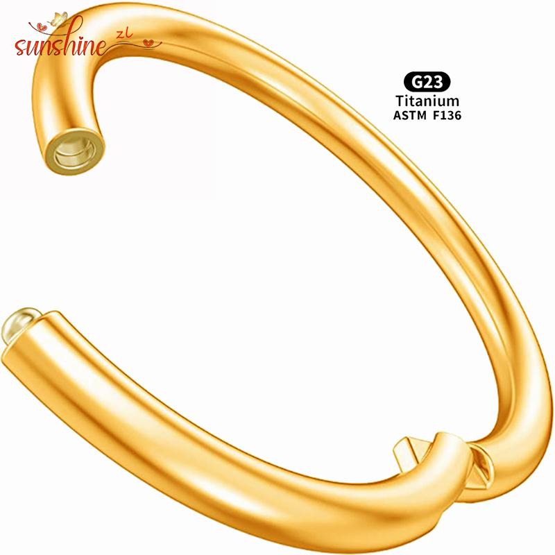 5PCS G23 Titanium Nose Piercing Implant Grade 12G 14G 16G 18G 20G Clicker Diaphragm Tragus Piercing Body Jewelry