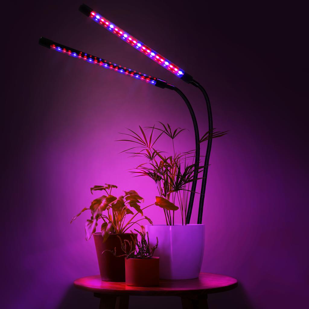 Led Plant Growth Lamp 40 Diodes Timer 15 W For Home Plant Cultivation Without Mains Adapter