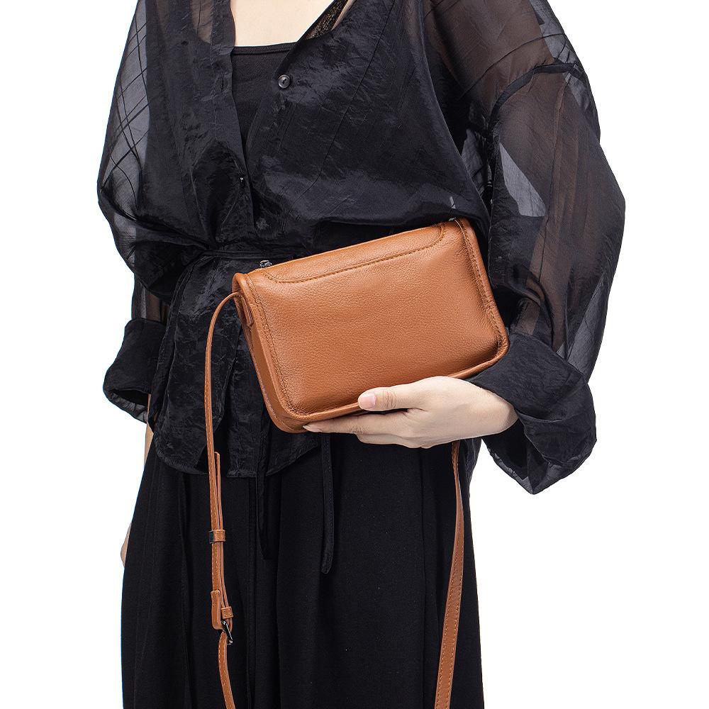 First layer cowhide fashion messenger women's bag large capacity versatile women's shoulder bag commuter portable small square bag