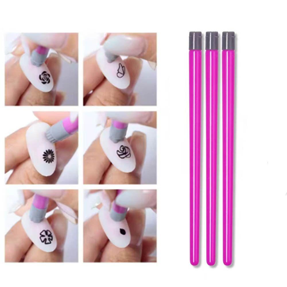 3D Heart/Daisy/Butterfly Nail Art Stamp Pen Non-Alcoholic Nail Stamping Nail Template Women