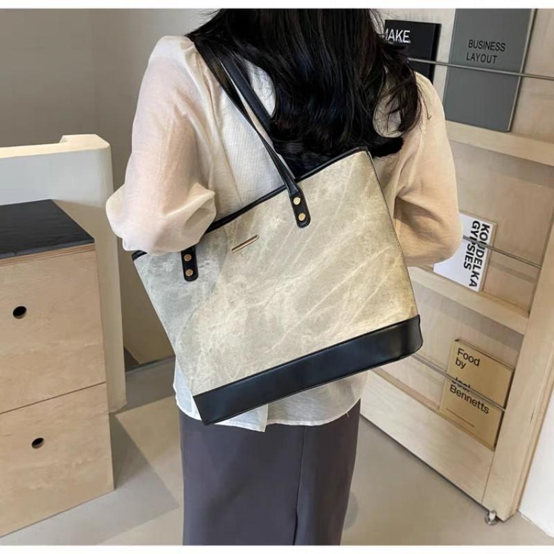 

High-end Bag Women s Fashionable Hot Tote Large Capacity Commuting All-matching Shoulder 37x12x26 off білий колір