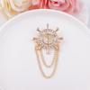 Retro Japanese & Korean Nautical Brooch with Chain Tassel, Anchor & Rudder Design for Men & Women