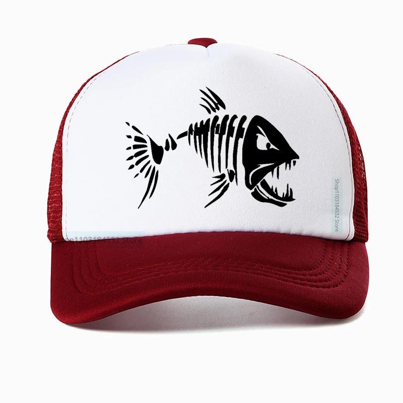 Fish Bone Unisexs Caps Camouflage Hunting Fishing Unisex Baseball Cap Summer Mesh Breathable Unisex Hat For Unisex Casual Bone Casquette