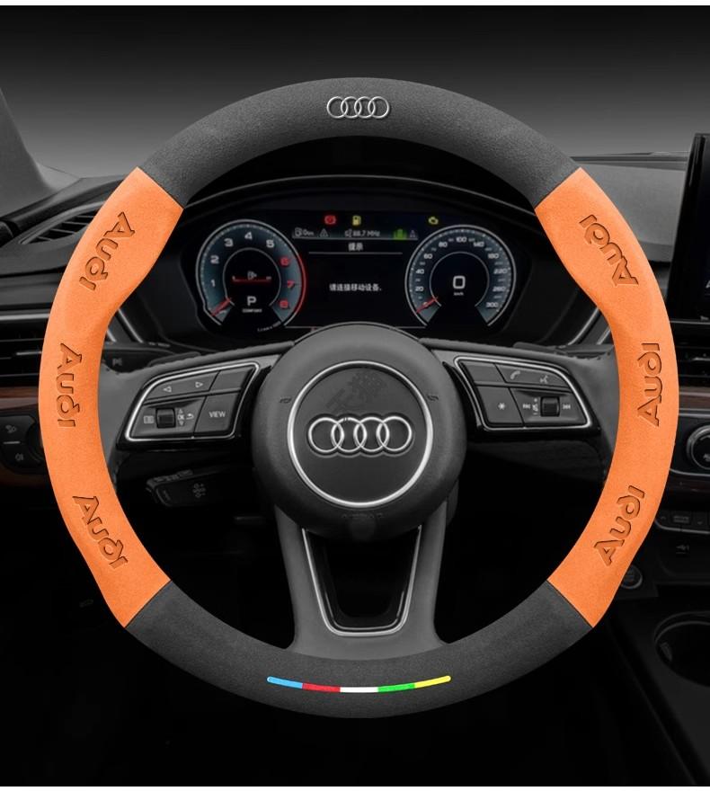 Potah volantu pro Audi ABT A1 A2 A3 A4 A5 A6 A7 A8 Q2 Q3 Q4 Q5 Q7 Q8 TT RS3 RS4 RS5 RS6 RS7 S3 S4 S5 S6 S7 S8 S line