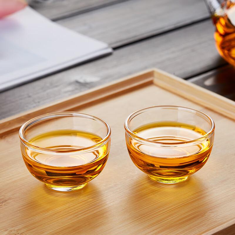 Heat-Resistant Glass Kung Fu Teacups (70ml, Set of 6)