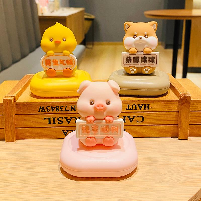 Resin Adorable Pig Aromatherapy Statue Perfect For Office Car And Home Decoration