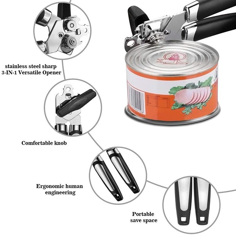 PC/Set Can Opener Twist Bottle Opener Stainless Steel Bottle Opener Cans Gadgets Multifunctional Kitchen Accessories