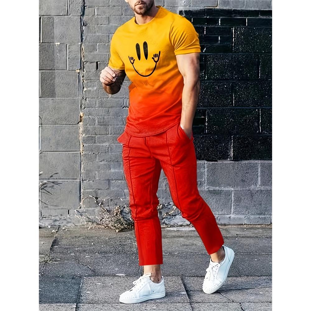 New Summer And Spring Fashion Men's Sportswear T-shirt Trousers Pants Suit Casual Short-sleeved Suit Jogging Fitness Clothing