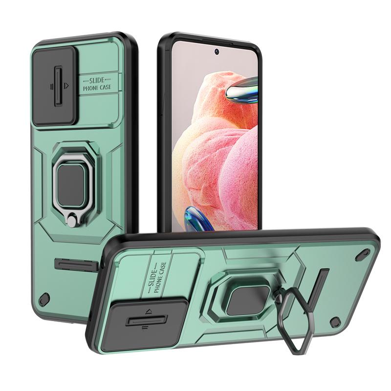 For Xiaomi Redmi Note 12 4G Case Slide Camera Armor Phone Cases for Redmi Note12 4G Car Magnetic Holder Stand Cover Fundas