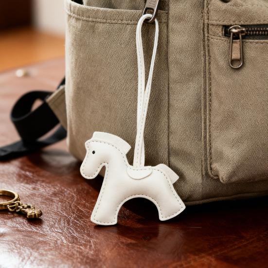 Car Ornament Faux Leather Horse Charm Small Dainty Keychain Car Interiors Purse Backpack Accessories