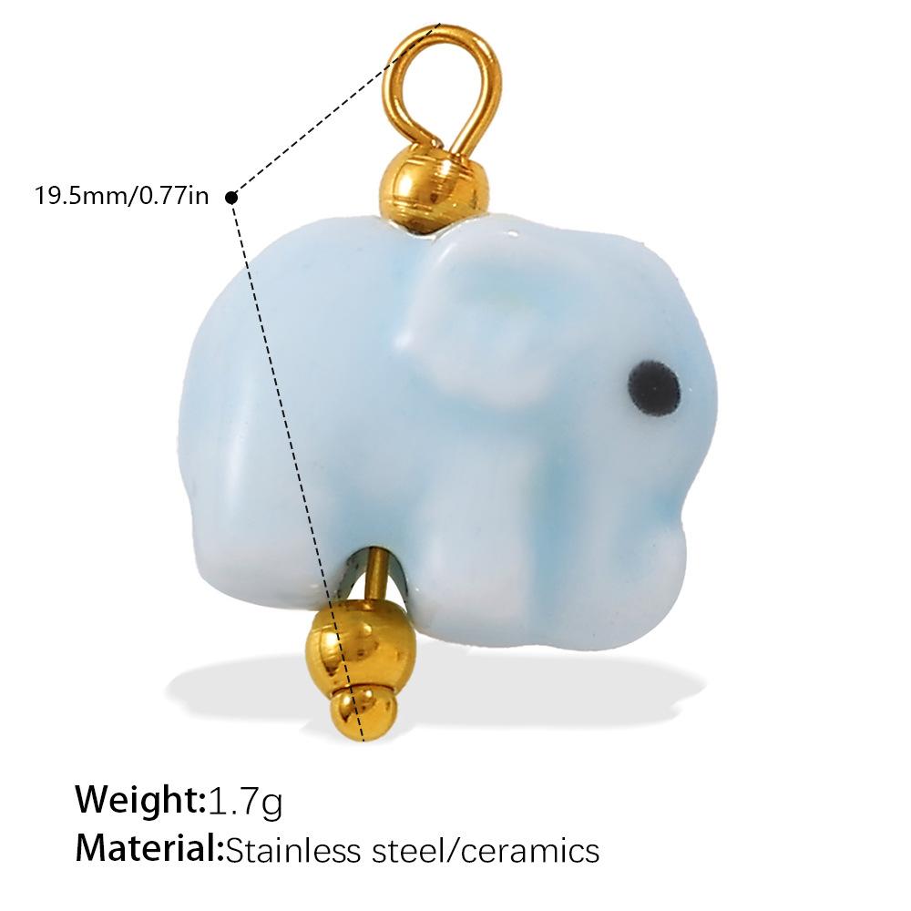 Beach Vacation Diy Oil Dripping Ceramic Fish Pendant Stainless Steel Gold Plated Cute Accessories