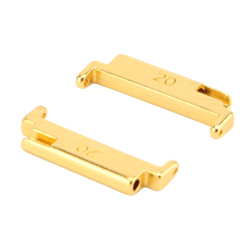 1 Pair Metal Watch Band Adapter 20 To 22mm Watch Strap Connection Adapter with Spring Bars Gold A