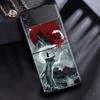 Case For Samsung Galaxy Z Flip 3 4 5G Black Hard PC Phone Housing Z Flip4 Segmented Cover Landscape Ink Painting Japan Samurai