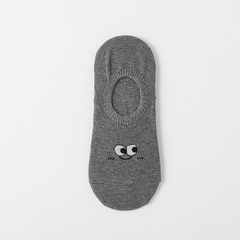 Damen Bootssocken, Dünne Baumwollsocken für Frühling und Sommer, die nicht verrutschen, Silikon Anti-Rutsch Sommer Unsichtbare Socken, Eye Kurze Socken