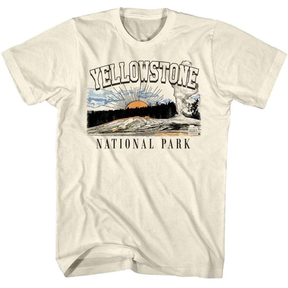 Yellowstone Geyser Sunset Men s T Shirt 4XL
