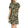 Women's Fashion Casual Round Neck Short Sleeve Ruffled Vintage Printed Dresses