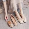Soft Leather Soft Sole Doudou Shoes Women's 2025 Autumn New Bow with Skirt Flat Bottom Shallow Mouth One Pedal Women's Shoes