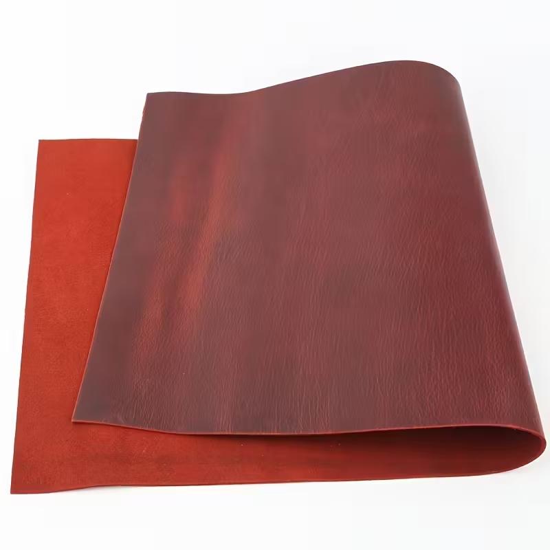 Wine Red Crazy Horse Leather Top Layer Cowhide Genuine Leather, Stiff and Oily Leather, Retro Color Change, 2mm Thick Handmade D