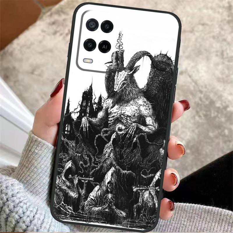 Devil Satan Dark Art Case For OPPO A96 A76 A16 A98 A78 A58 A18 A15 A17 A77 A5 A9 A74 A94 A52 A72 A53S A54S A57S