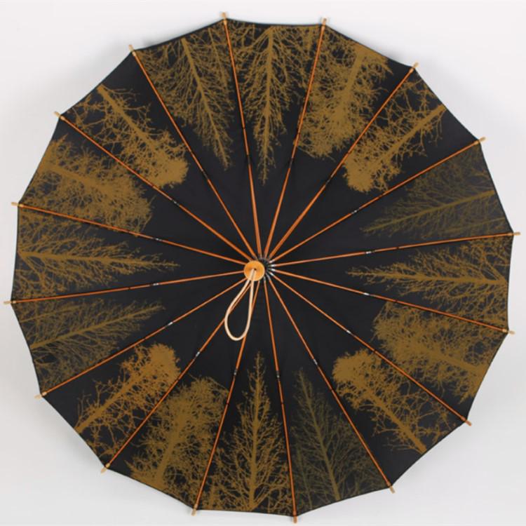 24-Rib Long Handle Windproof Gradient Chinese Style Umbrella, Sun & Rain Protection, Customizable Logo, Reinforced Design