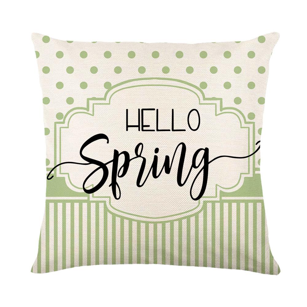 New Green Spring Pillowcase Spring Home Fabric Sofa Cushion Cover Bedroom Bedside Pillowcase