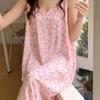 2024 Estate Nuovo Sexy Camicia da Notte per Donna Scollo a V Dolce Piccolo Fresco Cartone Animato Floreale Spallina Abbigliamento per la Casa Sottile Ins