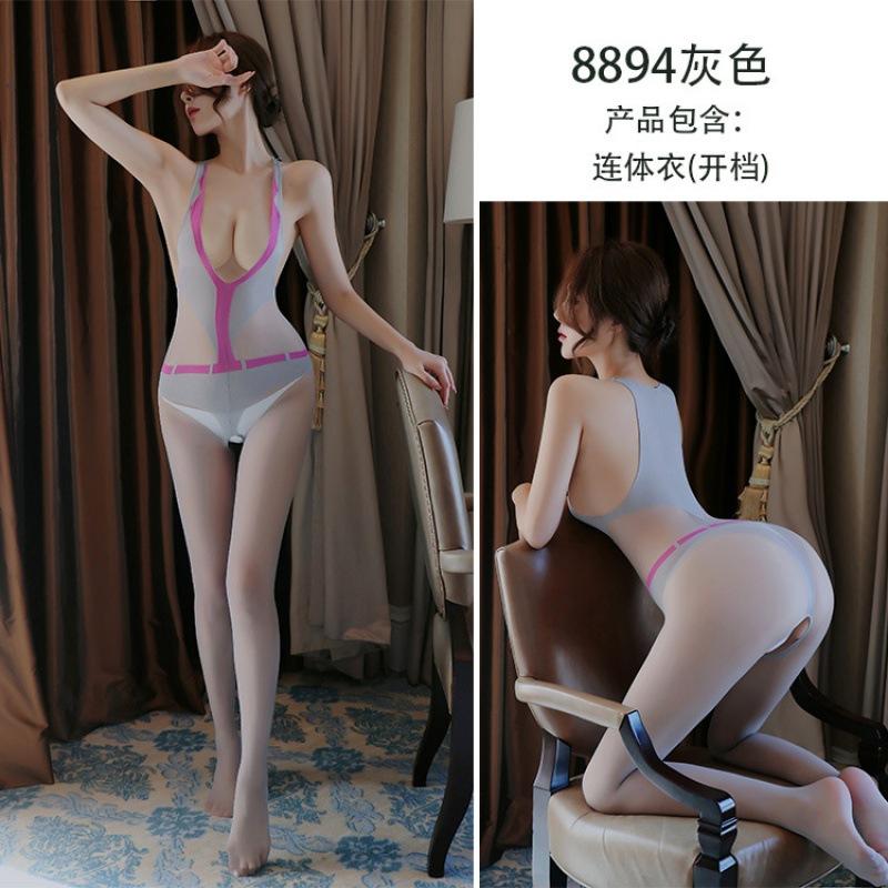 Sex Unterwäsche Damen Sexy Strümpfe Einteilige Ärmellose Einteilige Offene Strümpfe Einteilige Handzerrissene Strümpfe Einteiliges mit Haar