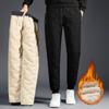 Winter Clothes Men's Thick Pants Velvet Fleece Pants Waterproof Outdoor Sportswear Sweatpants Trousers For Men
