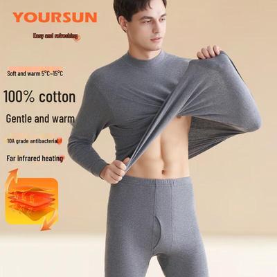 Herren 100% Baumwolle Antibakterielles Thermo-Unterwäsche-Set