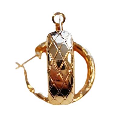 [R8096] - Gold 'Cleopatra' Hoop Earrings Ø 30 Mm 10 Mm