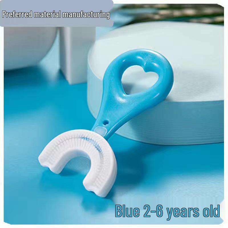 U-shaped Soft Bristle Silicone Toothbrush for Children Aged 2-12
