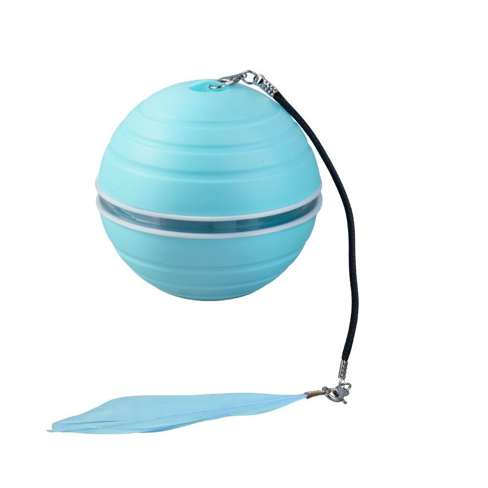 With Feather and Light Interactive Cat Ball Toy Automatic Self-playing Cat Ball Indoor
