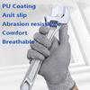 EN388 4543 Hand Safety Construction Gloves HPPE Coated Anti-Cut Anti-Slip Breathable Knit Wrist Work Level 5 Cut Resistance