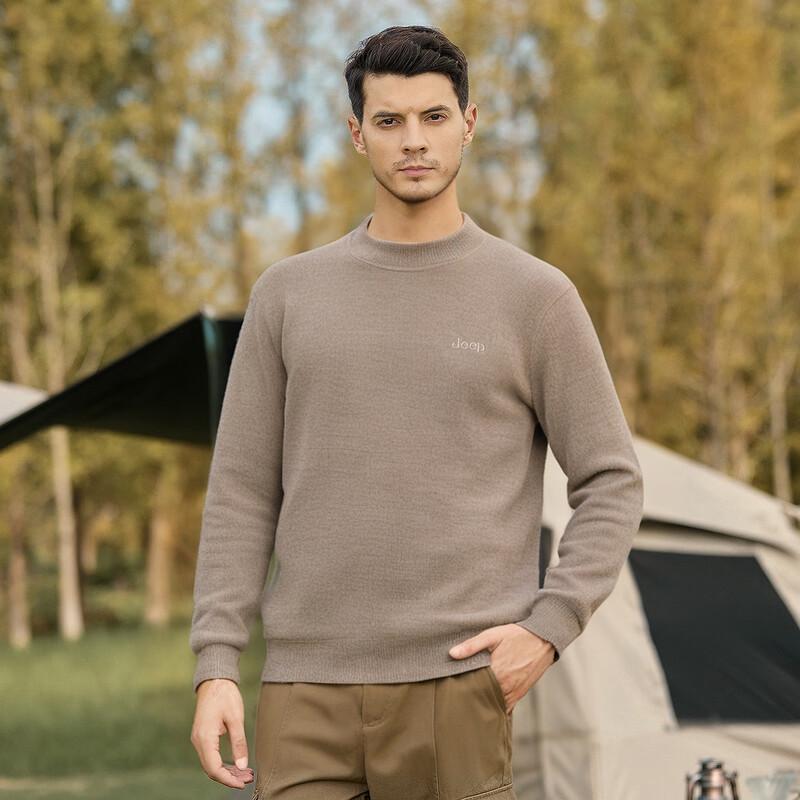 Jeep Men's Sherpa Fleece Lined Crew Neck Sweater