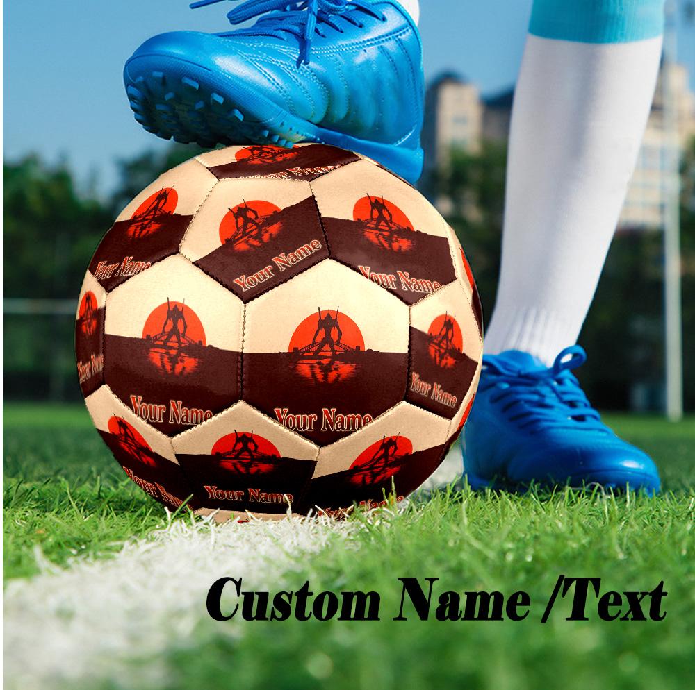 Custom Text Size 5 Soccer Ball, Standard Match Football For OutdoorNeon Genesis Evangelion