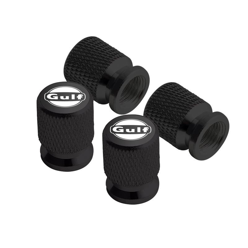 4pcs Metal For GULF Badges Jaguar Land Rover Skoda Seat Hyundai Volvo Peugeot Car Wheel Tire Valve Caps Covers Accessories