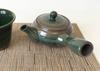 Nakashima Banko Ware Green Tea Teapot with a Mesh Bottom for Spreading Tea Leaves (Oribe Glaze)