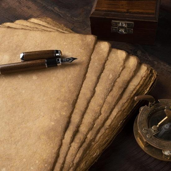 Pack of 50 Sheets of Watercolour Paper of 150 GSM Virgin Cotton Handmade Paper with Deckle Edges