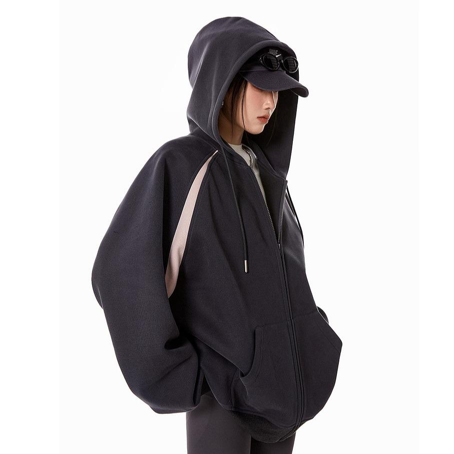 Dámská retro mikina s kapucí - Všestranná, volná, ležérní móda na jaro a podzim.