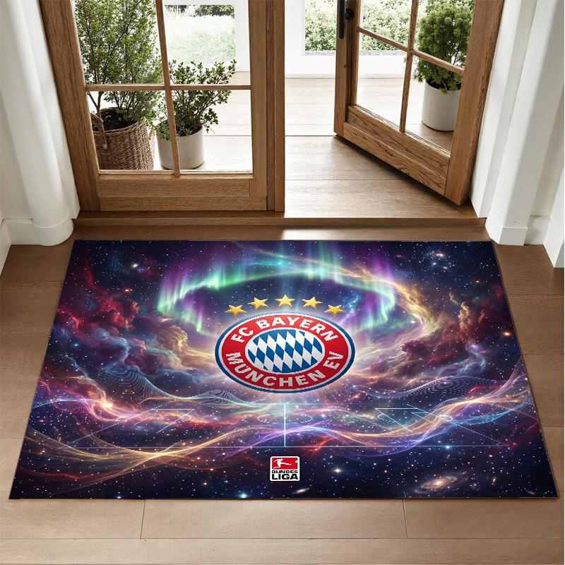 Bayern Munich Design Crystal Velvet Rug Soft Decorative Mat for Bedroom Entrance