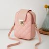 Embroidered Diamond Pattern Crossbody Phone Bag - 2023 Ladies' Versatile Single Shoulder Bag