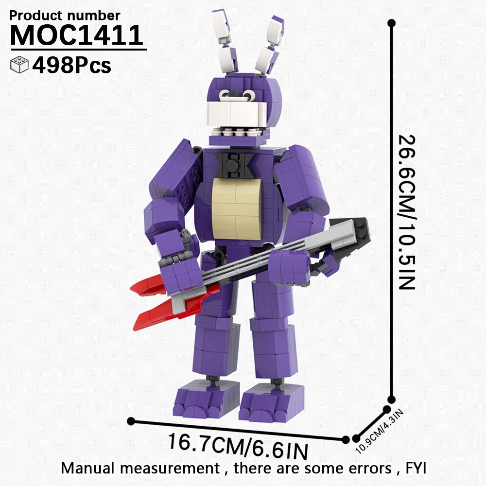 MOOXI FANF Horror Game Role Ducks Foxy Rabbit Bear MOC Bricks Model Kit DIY Diorama Children Toys Building Blocks Set Adult Gift