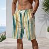 Men Plus Size Tie Dye Printed Beach Shorts Drawstring Waist Side Pockets Straight Leg