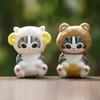 5pcs Creative Animal Headsets Sitting Cat Model Ornament Set For Collectors And Gift
