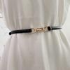 Fashionable Skinny PU Leather Alloy Buckle Custom Design Thin Skinny Faux Leather Belt For Jeans Dress