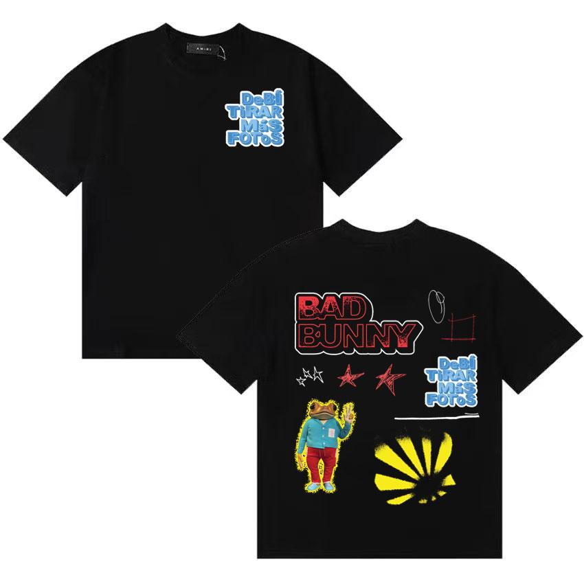 Streetwear Rapper Bad Bunny Album Cover Gothic Print Tshirt Debi Tirar Mas Fotos DTMF T Shirt Unisex Women Cozy Oversized Tshirts