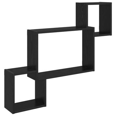Wall Mounted Shelf Wall Bracket Black 91.5 X 15 X 76 Cm Engineered Wood