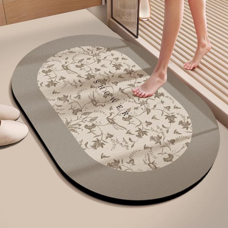 Anti-Slip Diatom Mud Bathroom Mat: Water-Absorbent, Stain-Resistant, Easy-Clean Floor Mat for Toilet Entrance