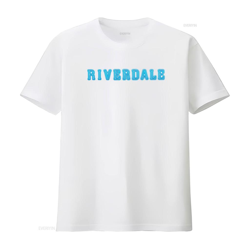 Riverdale Logo Neon Blue Print Adult T Shirt Trendy Fashion for Fans vintage Washed graphic Unisex Stylish Casual
